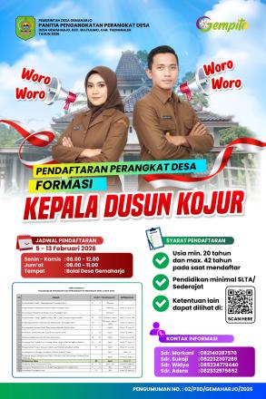 Pendaftaran Calon Perangkat Desa Gemaharjo